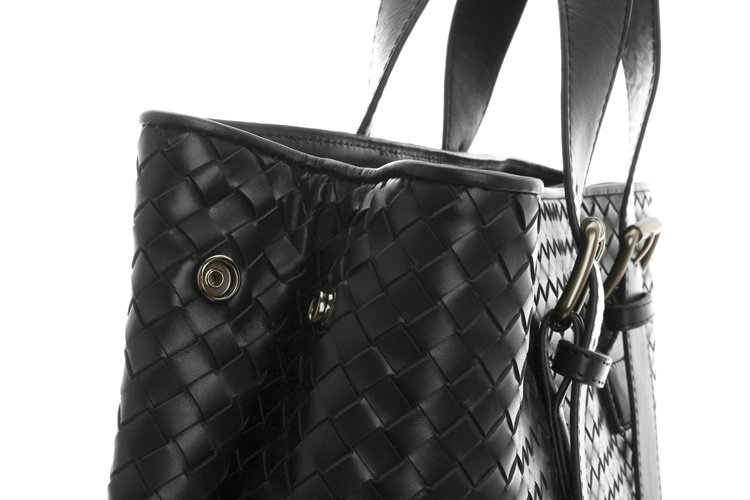 Bottega Veneta intrecciato leather tote bag 399835 black - Click Image to Close